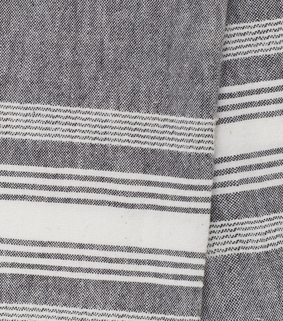 Grey Chambray Striped Kitchen Towel