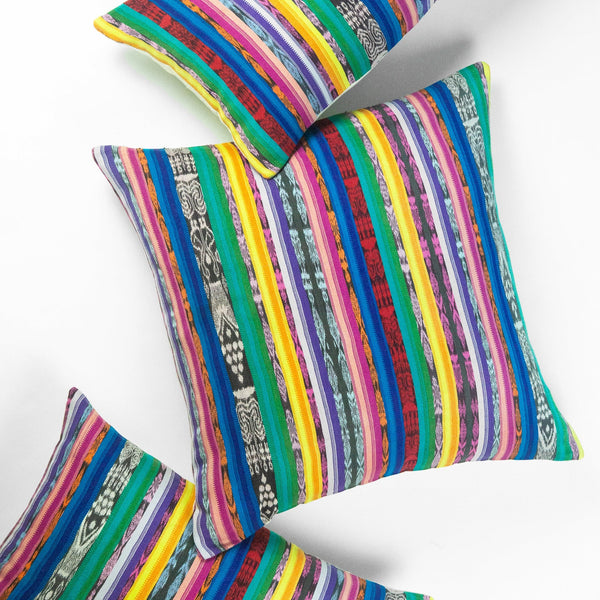 Vintage Rainbow 90s Ikat Pillow - 20" x 20"