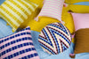 Santiago Grid Pillow - Royal and Baby Pink - Archive New York