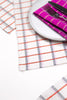 San Lucas Plaid White & Orange Table Runner - Archive New York